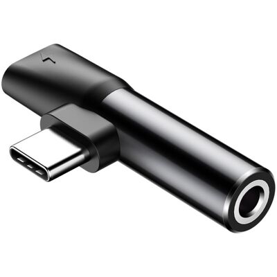 OEM Baseus Audio Converter L41 Adapter Von Usb-c Auf Usb-c-anschluss + 3,5-mm-aux Anschluss Schwarz OEM Baseus Audio Converter L41 Adapter Von Usb-c Auf Usb-c-anschluss + 3,5-mm-aux Anschluss Schwarz