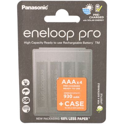 Panasonic - 4x Eneloop Pro Micro Akku Bk-4hcdec4be Ni-mh 1,2 V / 930mah Panasonic - 4x Eneloop Pro Micro Akku Bk-4hcdec4be Ni-mh 1,2 V / 930mah