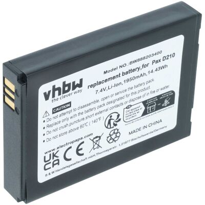 Vhbw Akku Kompatibel Mit Pax D210, D210 Bluetooth, D210 Gprs, Mypos D210 Wifi Barcodescanner Pos (1750 Mah, 7,4 V, Li-ion) Vhbw Akku Kompatibel Mit Pax D210, D210 Bluetooth, D210 Gprs, Mypos D210 Wifi Barcodescanner Pos (1750 Mah, 7,4 V, Li-ion)