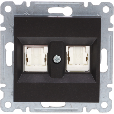 Hager Lumina Doppel-computerbuchse Rj45 Cat.5e Utp Schwarz Wl2123 Hager Lumina Doppel-computerbuchse Rj45 Cat.5e Utp Schwarz Wl2123