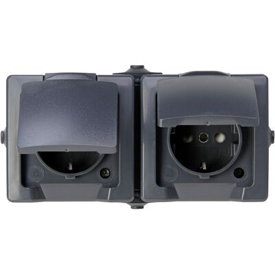Kopp Nautic Antracit IP44 Wandsteckdose - Feuchtraum Schalter & Steckdose Kopp Nautic Antracit IP44 Wandsteckdose - Feuchtraum Schalter & Steckdose