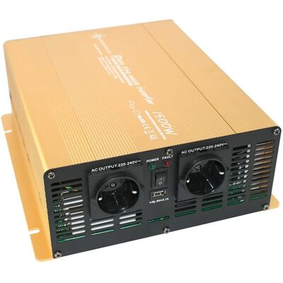SOLARTRONICS Spannungswandler Np 24v 1500 Watt Power Usb 2.1a Reiner Sinus Gold Edition SOLARTRONICS Spannungswandler Np 24v 1500 Watt Power Usb 2.1a Reiner Sinus Gold Edition
