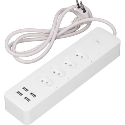 HEAT Intelligente Steckdosenleiste Für Tuya Wifi Mit Überspannungsschutz (2500 W), 4 Einzeln Steuerbaren Steckdosen Und 4 Usb-anschlüssen (10 A, 250 V, Brasilianischer Stecker). HEAT Intelligente Steckdosenleiste Für Tuya Wifi Mit Überspannungsschutz (2500 W), 4 Einzeln Steuerbaren Steckdosen Und 4 Usb-anschlüssen (10 A, 250 V, Brasilianischer Stecker).