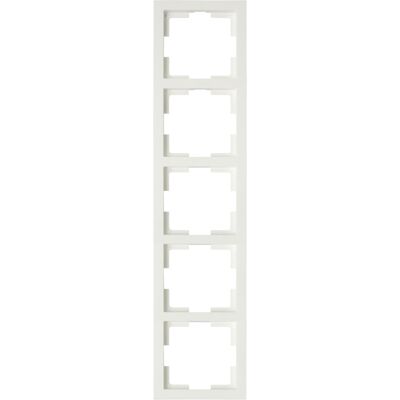 Gao - 5-fach Rahmen / Schalterblende Modul In Weiß, Eckig, Senkrecht Gao - 5-fach Rahmen / Schalterblende Modul In Weiß, Eckig, Senkrecht