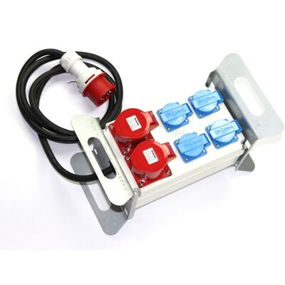 SOLARTRONICS Cee Baustromverteiler Starkstrom Schuko Adapter 4 X 230v 2 X 400 V 5-polig 16a Ip44 Sp-a6mc-p015 SOLARTRONICS Cee Baustromverteiler Starkstrom Schuko Adapter 4 X 230v 2 X 400 V 5-polig 16a Ip44 Sp-a6mc-p015