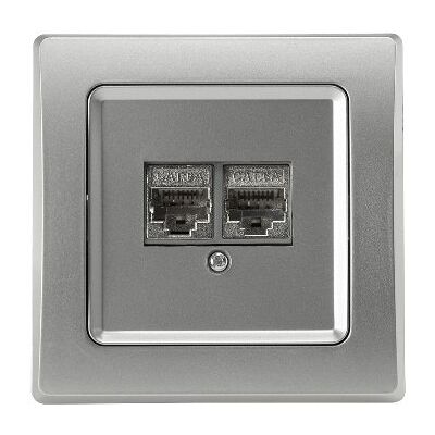 CHILITEC Delphi Cat6a Netzwerk-dose 2x Rj45 Unterputz Lan-dose Inkl. Rahmen CHILITEC Delphi Cat6a Netzwerk-dose 2x Rj45 Unterputz Lan-dose Inkl. Rahmen