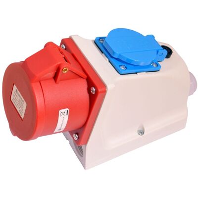 Solartronics Cee-schuko-kombi-wandsteckdose 32a 400v Ip44 Mit Sicherung 5-polig Solartronics Cee-schuko-kombi-wandsteckdose 32a 400v Ip44 Mit Sicherung 5-polig