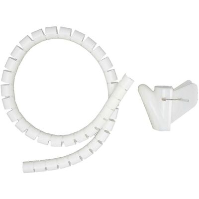 MIXHOME Spiralkabel-organizer-schlauch, Weiße Kabeltrommel Ø22mm, 10m Mit Klemmen, Kabelschutz Und Aufbewahrung, Flexibler Öffnungsschlauch Für Kabelmanagement. MIXHOME Spiralkabel-organizer-schlauch, Weiße Kabeltrommel Ø22mm, 10m Mit Klemmen, Kabelschutz Und Aufbewahrung, Flexibler Öffnungsschlauch Für Kabelmanagement.