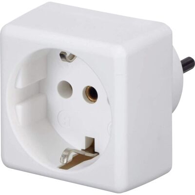 Bachmann 921.005 - Reiseadapter Typ E 3P Weiß Bachmann 921.005 - Reiseadapter Typ E 3P Weiß