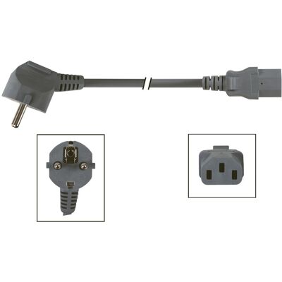 Perel Stromkabel - 2m, Schwarz, 2500W, E/F 90° Stecker - Stromkabel Perel Stromkabel - 2m, Schwarz, 2500W, E/F 90° Stecker - Stromkabel