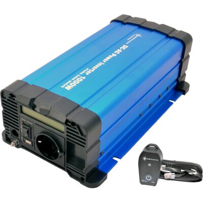 SOLARTRONICS Spannungswandler Fs1000d 12v 1000 Watt Reiner Sinus Blau M. Display Mit Fernbedienung Kabel SOLARTRONICS Spannungswandler Fs1000d 12v 1000 Watt Reiner Sinus Blau M. Display Mit Fernbedienung Kabel