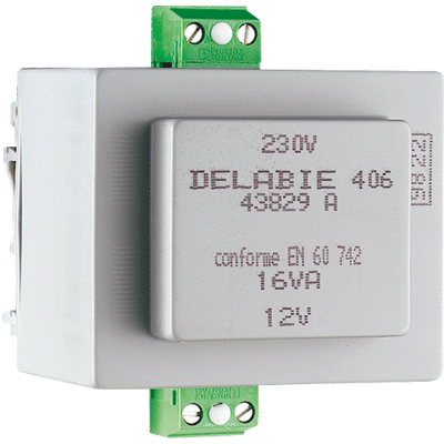 Delabie Trafo 230/12v Lose, Für Befestigung Auf Din-hutschiene Delabie Trafo 230/12v Lose, Für Befestigung Auf Din-hutschiene