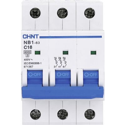 Chint 3P 32A Leitungsschutzschalter - Typ C - 6kA - DIN-Montage Chint 3P 32A Leitungsschutzschalter - Typ C - 6kA - DIN-Montage