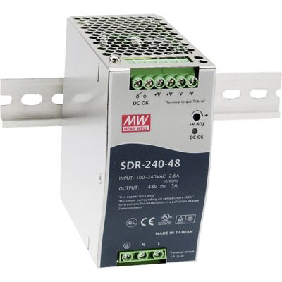 Mean Well Sdr-240-24 Hutschienen-netzteil (din-rail) 24 V/dc 10 A 240 W Anzahl Ausgänge:1 X Inhalt Mean Well Sdr-240-24 Hutschienen-netzteil (din-rail) 24 V/dc 10 A 240 W Anzahl Ausgänge:1 X Inhalt