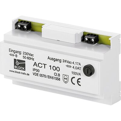 Block ACT 10 Sicherheitstransformator - 230V/AC,24V/AC,10VA Block ACT 10 Sicherheitstransformator - 230V/AC,24V/AC,10VA