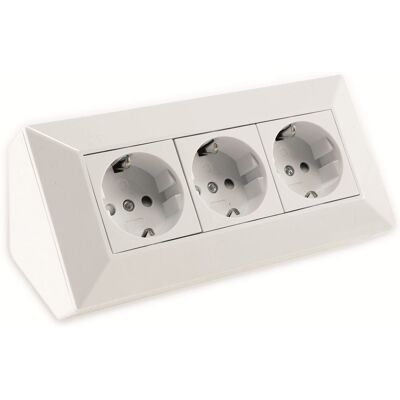 Chilitec - Steckdosenblock 3-fach, Aufbau-/ecksteckdose, Weiß Chilitec - Steckdosenblock 3-fach, Aufbau-/ecksteckdose, Weiß