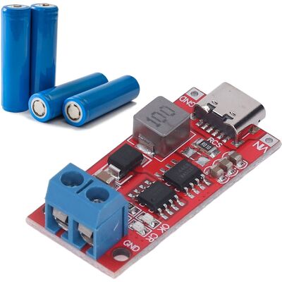 JUTE Dc 3-6v 3s Aufwärtswandler, Lademodul Für 18650 Lithium-polymer-akkus, Typ-c-schnittstelle, 1a JUTE Dc 3-6v 3s Aufwärtswandler, Lademodul Für 18650 Lithium-polymer-akkus, Typ-c-schnittstelle, 1a