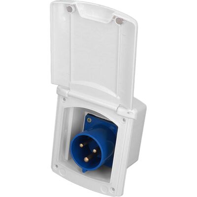 HEAT 32a 220v-250v Außensteckdose Für Wohnmobile, Wasserdichte Einbaudose, 3-polige Steckdose Mit Abdeckung, Weiß, Wohnwagenmontage HEAT 32a 220v-250v Außensteckdose Für Wohnmobile, Wasserdichte Einbaudose, 3-polige Steckdose Mit Abdeckung, Weiß, Wohnwagenmontage