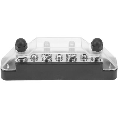 HEAT 48v 150a 4-poliger Stromverteilerblock, 7-fach Steckdosenleiste Mit Abdeckung Für Auto, Wohnmobil, Boot – Schwarz HEAT 48v 150a 4-poliger Stromverteilerblock, 7-fach Steckdosenleiste Mit Abdeckung Für Auto, Wohnmobil, Boot – Schwarz