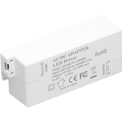 HEAT 60-w-led-treiber-transformator, Eingang: Ac 100–240 V, Ausgang: Dc 12 V, 5 A, Diy-lampen-antriebsnetzteil-zubehör HEAT 60-w-led-treiber-transformator, Eingang: Ac 100–240 V, Ausgang: Dc 12 V, 5 A, Diy-lampen-antriebsnetzteil-zubehör