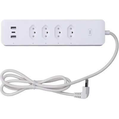 HEAT Intelligente Steckdosenleiste Für Tuya Wlan-überspannungsschutz Mit 4 Einzeln Steuerbaren Steckdosen, 2 Usb- Und 1 Typ-c-anschluss, 10 A, 250 V, Brasilianischer Stecker HEAT Intelligente Steckdosenleiste Für Tuya Wlan-überspannungsschutz Mit 4 Einzeln Steuerbaren Steckdosen, 2 Usb- Und 1 Typ-c-anschluss, 10 A, 250 V, Brasilianischer Stecker