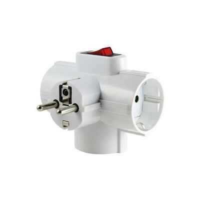 ELECTRO DH Adapter 3 Schukosteckdosen + Lichtschalter ELECTRO DH Adapter 3 Schukosteckdosen + Lichtschalter