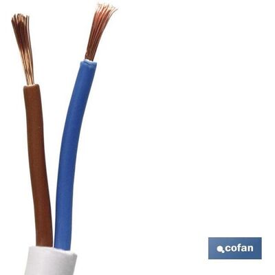 COFAN Rolle 100 M Weißer Schlauch H05vv-f (2x1 Mm) COFAN Rolle 100 M Weißer Schlauch H05vv-f (2x1 Mm)