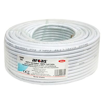 Arcas Hdtv Satellitenkabel 50m Koaxialkabel Weiß Arcas Hdtv Satellitenkabel 50m Koaxialkabel Weiß