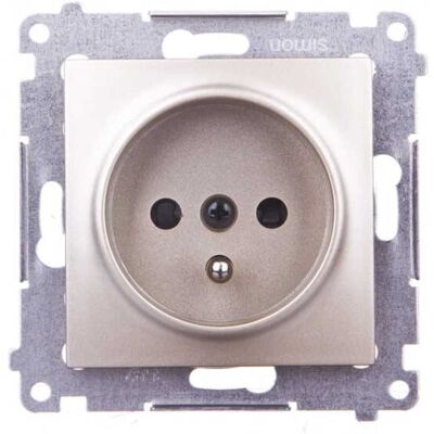 OEM Simon 54 Einzelsteckdose Mit/ohne 16a Ip20 Mit Schienenverschluss, Schnellverbinder, Mattgold Dgz1cz.01/44 OEM Simon 54 Einzelsteckdose Mit/ohne 16a Ip20 Mit Schienenverschluss, Schnellverbinder, Mattgold Dgz1cz.01/44