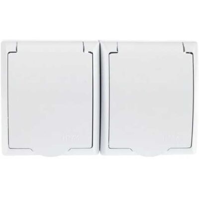 OEM Fala Hermetische Doppelsteckdose Mit/mit Schuko Ip44 Klappe Weiß Gnh-2hs/00/w OEM Fala Hermetische Doppelsteckdose Mit/mit Schuko Ip44 Klappe Weiß Gnh-2hs/00/w
