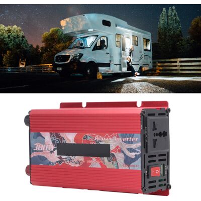 JUTE 300-w-solarwechselrichter Für Den Außenbereich, Sinus-wechselrichter, 12 V/24 V Dc Auf 220 V Ac, 2-a-usb-anschluss, Lüfter Und Lcd-display, Rote 24-v-dc-ausführung JUTE 300-w-solarwechselrichter Für Den Außenbereich, Sinus-wechselrichter, 12 V/24 V Dc Auf 220 V Ac, 2-a-usb-anschluss, Lüfter Und Lcd-display, Rote 24-v-dc-ausführung