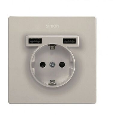 Simon Kit Monoblock 270 - Schuko USB Ladegerät - Elektrisches Anschlussset Simon Kit Monoblock 270 - Schuko USB Ladegerät - Elektrisches Anschlussset