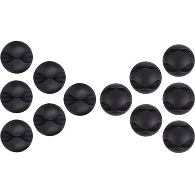 GROOFOO Wandmontierte Kabelclips Und -binder, Set Mit 12 Robusten Kabelclips, Kabelorganisatoren Und -clips, Selbstklebend, Für Kabelmanagement Und -organisation GROOFOO Wandmontierte Kabelclips Und -binder, Set Mit 12 Robusten Kabelclips, Kabelorganisatoren Und -clips, Selbstklebend, Für Kabelmanagement Und -organisation
