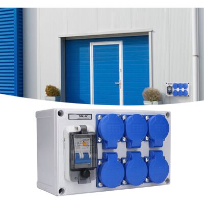 JUTE Deutsche Wandsteckdose Mit 6 Steckdosen, 200-250v, Mit Schalter Und Steckdose, 230v 40a, 1p+n Rcd. JUTE Deutsche Wandsteckdose Mit 6 Steckdosen, 200-250v, Mit Schalter Und Steckdose, 230v 40a, 1p+n Rcd.