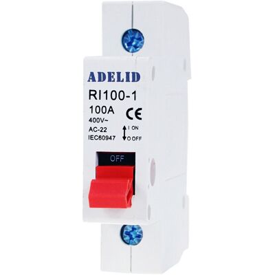 Adelid - Hauptschalter Ausschalter Trennschalter Leistungstrenner 1-polig 63a 400v Ac Din-schienenmontage Adelid - Hauptschalter Ausschalter Trennschalter Leistungstrenner 1-polig 63a 400v Ac Din-schienenmontage