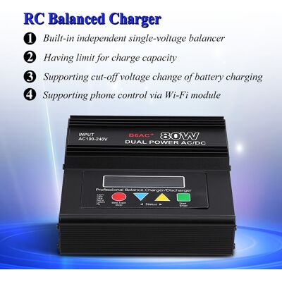 HEAT Chargeur/déchargeur D'Équilibrage Cc/ca 80 W Pour Batteries Lipo, Life, Lilon, Nicd, Nimh Et Pb (prise Ue) HEAT Chargeur/déchargeur D'Équilibrage Cc/ca 80 W Pour Batteries Lipo, Life, Lilon, Nicd, Nimh Et Pb (prise Ue)