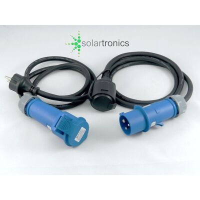 Solartronics Cee-schuko-adapter-set 2x1,5m Kabel Stecker-kupplung-verteiler 230v 16a 3-polig Ip44 Solartronics Cee-schuko-adapter-set 2x1,5m Kabel Stecker-kupplung-verteiler 230v 16a 3-polig Ip44