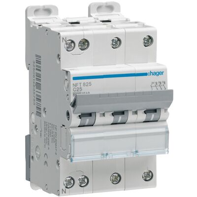 Hager Leitungsschutzschalter 3PN 610kA - 20A C-Kurve IP20 Hager Leitungsschutzschalter 3PN 610kA - 20A C-Kurve IP20