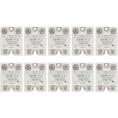 MIXHOME 100a Gssr-100da Ssr Halbleiterrelais, Dc/ac-steuerung Für Temperaturregler – 10er-pack, Halbleiterschalter MIXHOME 100a Gssr-100da Ssr Halbleiterrelais, Dc/ac-steuerung Für Temperaturregler – 10er-pack, Halbleiterschalter