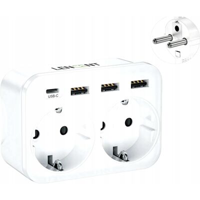 OEM 6-fach Steckdosenleiste (4 Usb-ladegeräte), Weiße Lencent-steckdosenleiste OEM 6-fach Steckdosenleiste (4 Usb-ladegeräte), Weiße Lencent-steckdosenleiste