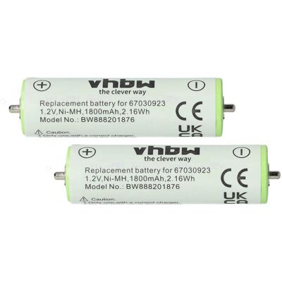 vhbw 2x Akku für Braun Rasierer - NiMH 1800mAh vhbw 2x Akku für Braun Rasierer - NiMH 1800mAh