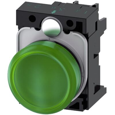 Siemens Leuchtmelder - 22mm Grün, Kunststoff, Rund - Leuchtmelder Siemens Leuchtmelder - 22mm Grün, Kunststoff, Rund - Leuchtmelder
