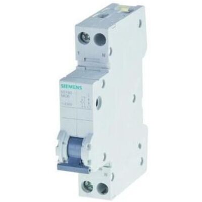 Siemens - Leitungsschutzschalter 16A Typ B 230V 6kA - 1+N - Kompakt 18mm Siemens - Leitungsschutzschalter 16A Typ B 230V 6kA - 1+N - Kompakt 18mm