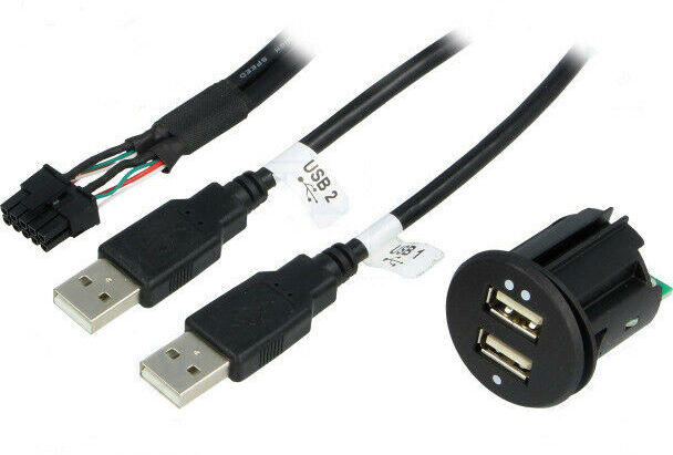 Per.pic. - USB-Ladegerät für Feuerzeuge 12-24Vdc Ausgang 2x5Vdc 2,1A Kabel