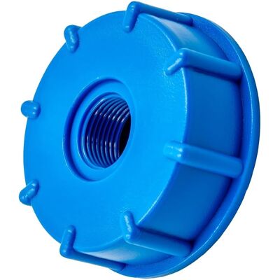 OEM Ibc-container-adapter Mit Deckel, Ig S60x6 Innengewinde, Grobgewinde, Blauer Kunststoffdeckel (1/2") OEM Ibc-container-adapter Mit Deckel, Ig S60x6 Innengewinde, Grobgewinde, Blauer Kunststoffdeckel (1/2")