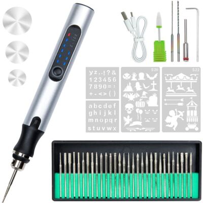 OEM Wiederaufladbarer Elektrischer Gravierer 300mah Usb Typ-c, Tragbarer Stift Mit 3 Geschwindigkeiten 5000-18000 U/min Für Glasgravur OEM Wiederaufladbarer Elektrischer Gravierer 300mah Usb Typ-c, Tragbarer Stift Mit 3 Geschwindigkeiten 5000-18000 U/min Für Glasgravur