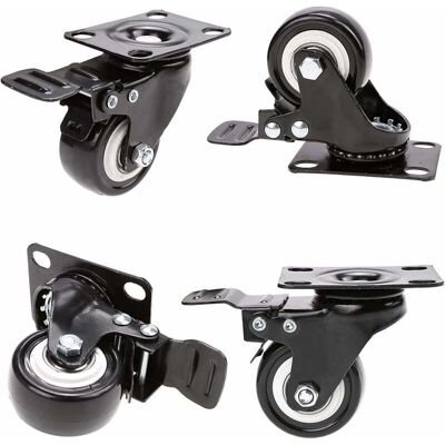OEM Lenkrollen Mit Bremsen, 50 Mm Gummi, Möbelrollen, Tragkraft 400 Kg OEM Lenkrollen Mit Bremsen, 50 Mm Gummi, Möbelrollen, Tragkraft 400 Kg