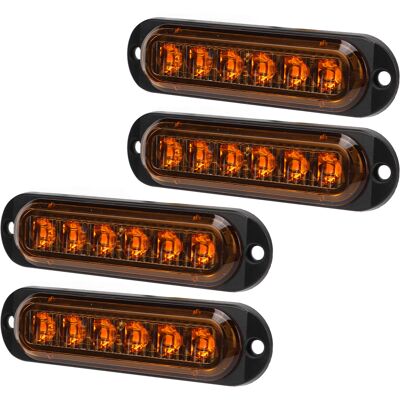 HEAT 4-teilige Lkw-seitenmarkierungsleuchten, 90 Lm Hohe Helligkeit, Ip65 Wasserdicht, 6 Leds, 12–24 V Gelbe Warnleuchte HEAT 4-teilige Lkw-seitenmarkierungsleuchten, 90 Lm Hohe Helligkeit, Ip65 Wasserdicht, 6 Leds, 12–24 V Gelbe Warnleuchte