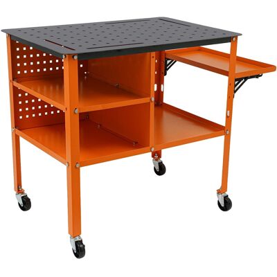 OEM Schweißarbeitstisch, Stahl, 111 Cm X 60 Cm X 85 Cm, Tragkraft 500 Kg, Klappbare Tischplatte, 4 Rollen OEM Schweißarbeitstisch, Stahl, 111 Cm X 60 Cm X 85 Cm, Tragkraft 500 Kg, Klappbare Tischplatte, 4 Rollen