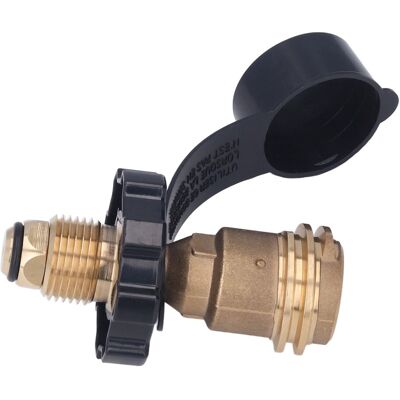 HEAT Gastankadapter Aus Messing, Propangas-nachfülladapter Mit Schwarzem Griff, Pol Convert Qcc1 Typ 1 HEAT Gastankadapter Aus Messing, Propangas-nachfülladapter Mit Schwarzem Griff, Pol Convert Qcc1 Typ 1